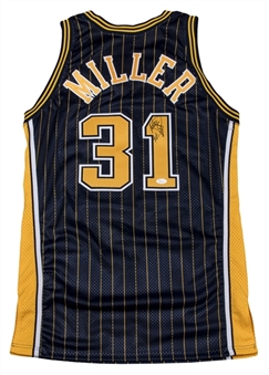 1997-98 Reggie Miller Game Used & Signed Indiana Pacers Road Jersey (MEARS A10, Pacers COA, & JSA)